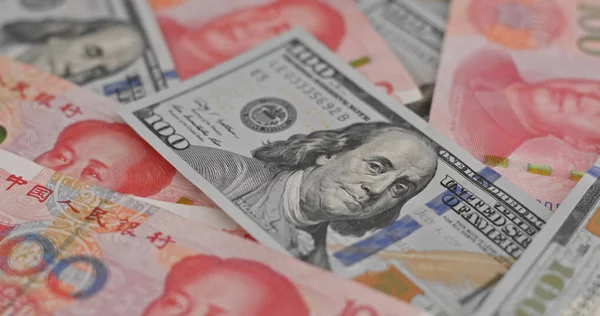 Billetes Chinos Rmb Usd — Foto de Stock
