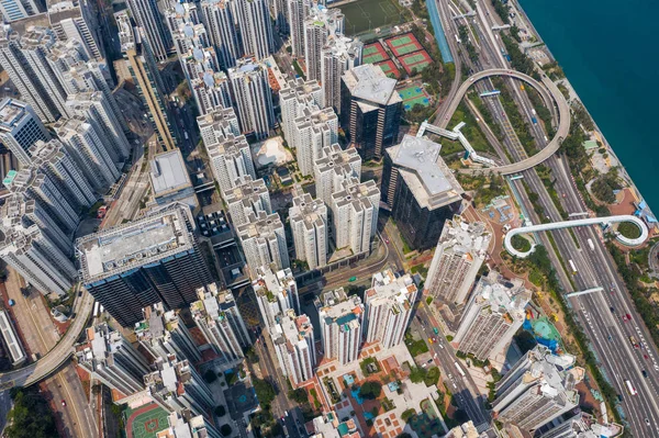 Tai Koo Hong Kong Marzo 2019 Vista Superior Ciudad Hong — Foto de Stock