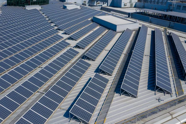 Paneles Energía Solar Azotea — Foto de Stock