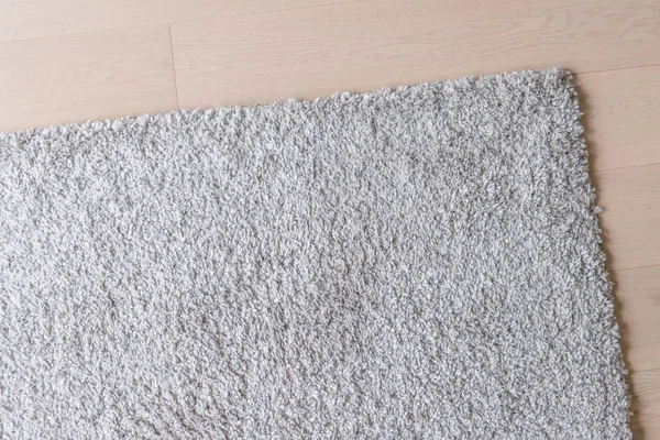 Tapis Beige Poils Sur Sol Maison — Photo