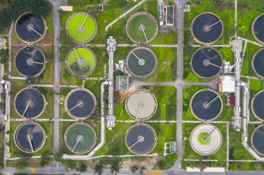 Sha Tin, Hong Kong - 17 Mart 2019: Hong Kong Kanalizasyon arıtma tesisi 