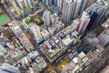 Mong Kok, Hong Kong - 21 Mart 2019: Yerleşim bölgesi Hong Kong
