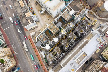 To kwa wan, Hong Kong - 03 Nisan 2019: Gaz fabrikasının en iyi görünümü