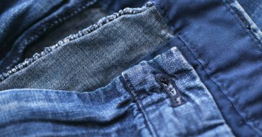 Mavi jeans doku yakın çekim