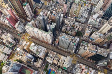 Mong Kok, Hong Kong - 21 Mart 2019: Hong Kong şehri
