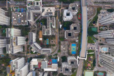 Tuen Mun, Hong Kong - 30 Mart, 2019: Hong Kong yerleşim bölgesi