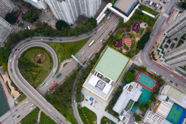 Tuen Mun, Hong Kong - 30 Mart, 2019: Hong Kong yerleşim bölgesi