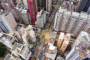Mong Kok, Hong Kong - 21 Mart 2019: Hong Kong şehri