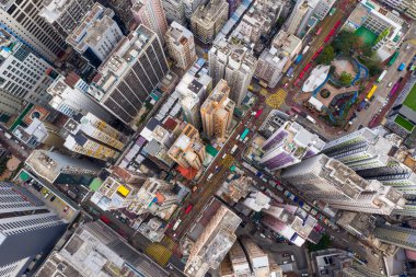 Mong Kok, Hong Kong - 21 Mart 2019: Hong Kong binasının en iyi görünümü