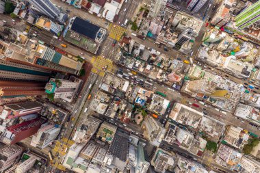 Mong Kok, Hong Kong - 21 Mart 2019: Hong Kong şehri