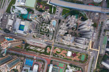 Tuen Mun, Hong Kong - 30 Mart, 2019: Hong Kong yerleşim bölgesi