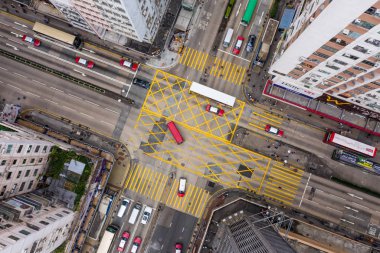 Mong Kok, Hong Kong - 21 Mart 2019: Hong Kong şehri
