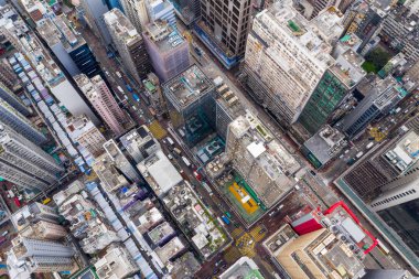 Mong Kok, Hong Kong - 21 Mart 2019: Hong Kong şehrinin en iyi görünümü