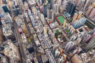 Mong Kok, Hong Kong - 21 Mart 2019: Hong Kong şehri