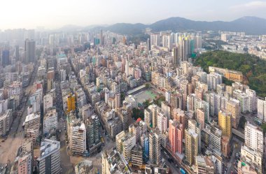 Sham Shui Po, Hong Kong 18 Mart 2019: Hong Kong cit'in en iyi görünümü