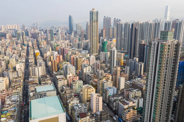 Sham Shui Po, Hong Kong 19 March 2019: Top view of Hong Kong cit — Stock Photo, Image