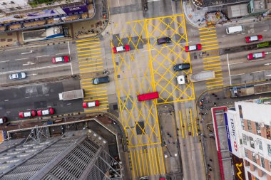 Mong Kok, Hong Kong - 21 Mart 2019: Hong Kong şehri