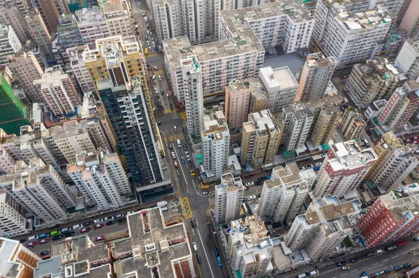 Sham Shui Hongkong Březen 2019 Letecký Pohled Hongkong Centru Města — Stock fotografie