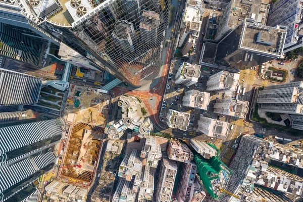 Тай Ку, Гонконг 19 марта 2019 года: вид сверху вниз на город Гонконг — стоковое фото