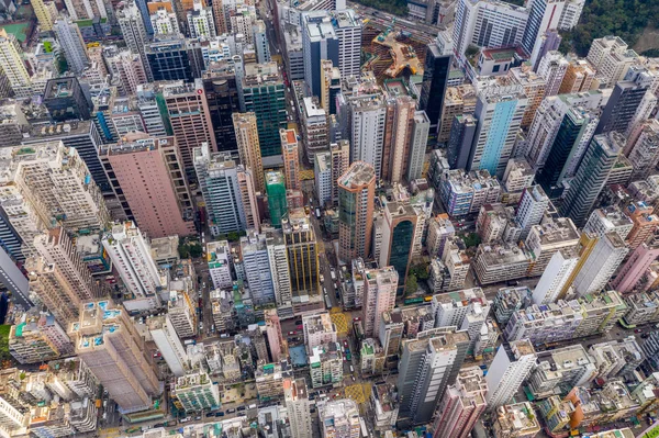 Mong Kok, Hong Kong 21 mars 2019 : Un drone survole la vue — Photo