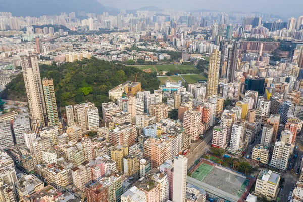 Sham Shui Po, Hong Kong 18 mars 2019 : Vue aérienne de Hong Kong — Photo