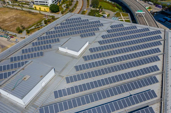 Solar panel on roof top building — Stock Photo, Image