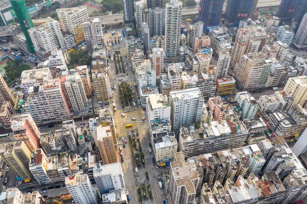 Sham Shui po, Hongkong 18 Březen 2019: Nejlepší pohled na hongkongský Dow — Stock fotografie