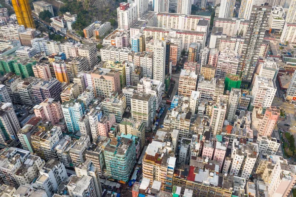 Sham Shui po, Hongkong 19 březen 2019: pohled shora Hongkongu — Stock fotografie