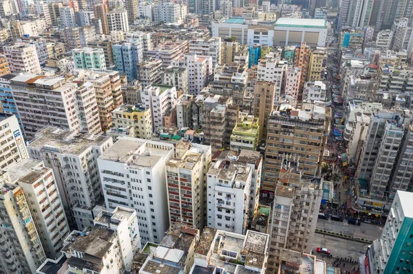 Sham Shui po, Hongkong 19 březen 2019: pohled shora Hongkongu — Stock fotografie