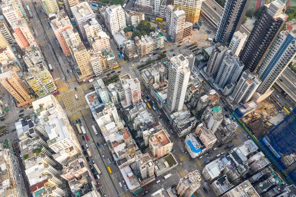 Sham Shui po, Hong Kong 19 Marzec 2019: z góry na dół widok z Hong kon — Zdjęcie stockowe
