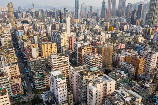 Sham Shui Po, Hong Kong 18 Mart 2019: Hong Kong'un havadan görünümü — Stok fotoğraf