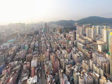 Sham Shui Po, Hong Kong 18 Mart 2019: Hong Kong urb üst görünümü