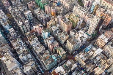 Sham Shui Po, Hong Kong 19 Mart 2019: Hong Kong cit'in en iyi görünümü