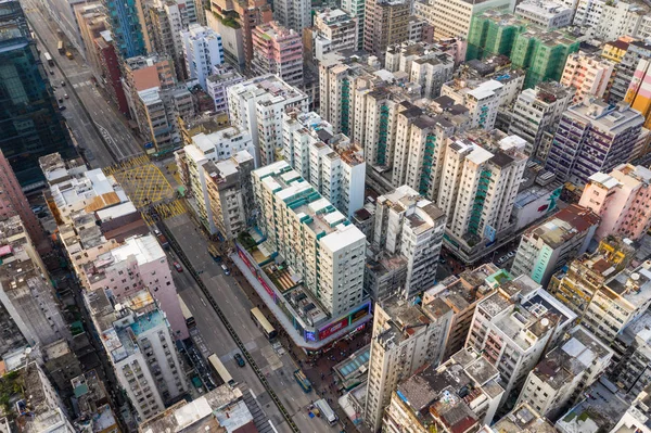 Sham Shui po, Hongkong 18 Březen 2019: pohled shora Hongkongu — Stock fotografie