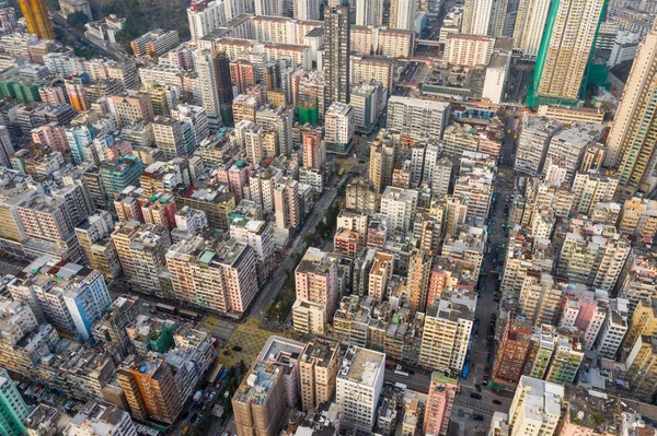 Sham Shui po, Hong Kong 19 Marzec 2019: z góry na dół widok z Hong kon — Zdjęcie stockowe