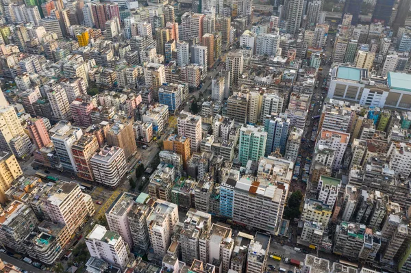 Sham Shui po, Hongkong 18 Březen 2019: shora dolů pohled na Hong kon — Stock fotografie