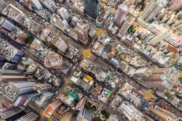 Mong Kok, Hongkong 21 březen 2019: pohled shora hongkongského vleku — Stock fotografie