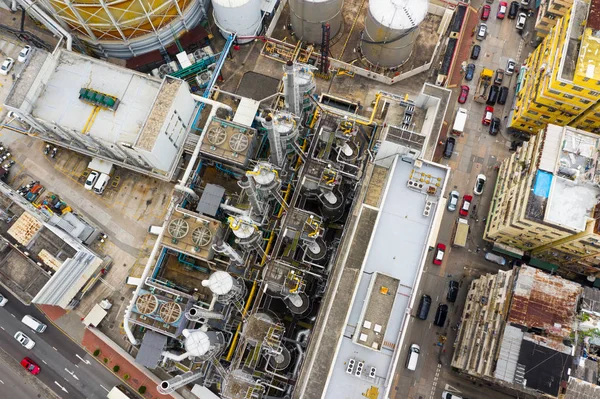 To kwa wan, hong kong 03 april 2019: Ansicht der Gasfabrik von oben — Stockfoto