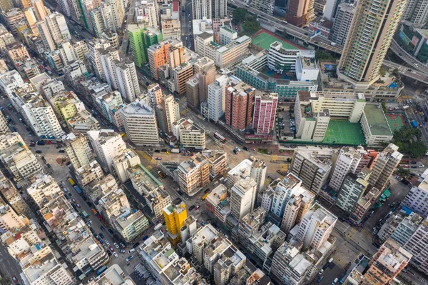 Sham Shui Po, Hong Kong, 19 de marzo de 2019: Vista de arriba hacia abajo de Hong Ko —  Fotos de Stock
