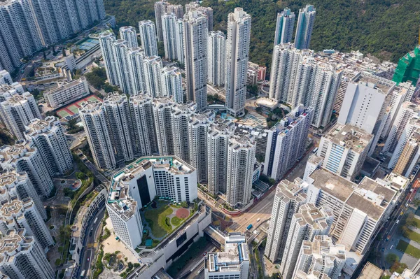 Tai Koo, Hong Kong 19 marzo 2019: Vista aérea de la ciudad de Hong Kong — Foto de Stock