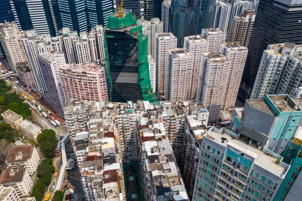 Quarry Bay, Hongkong 19 mars 2019: Top utsikt över Hong Kong City — Stockfoto