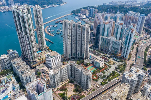 Shau Kei Wan, Hong Kong, 19 Mart 2019: Hong Kong'un havadan görünümü — Stok fotoğraf