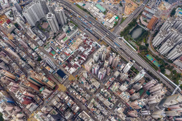 Mong Kok Hong Kong Marzo 2019 Vuelo Con Drones Sobre — Foto de Stock