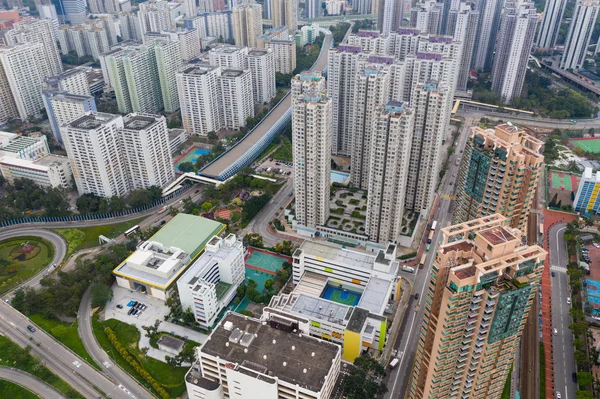 Tuen Mun, Hongkong 30 mars 2019: Top utsikt över Hong Kong City — Stockfoto