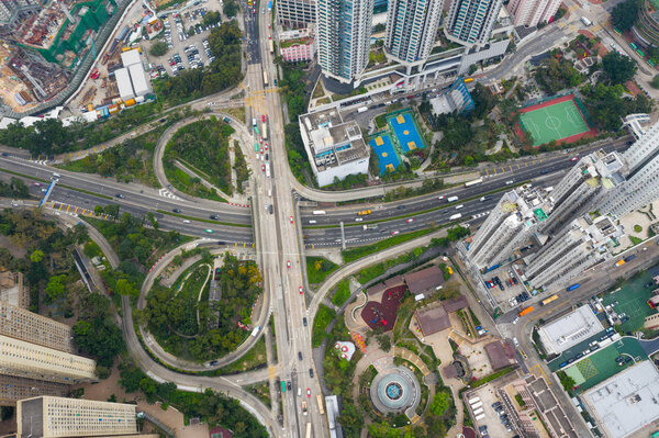 Diamond Hill, Hong Kong 11 April 2019: Top view of Hong Kong in 