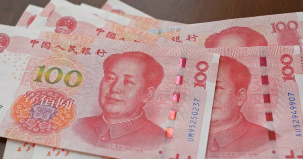 Chińskie Banknoty Rmb Bliska — Zdjęcie stockowe