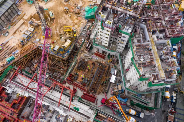 香港钻石山 2019年4月11日 香港钻石山建筑工地自上而下景观 — 图库照片