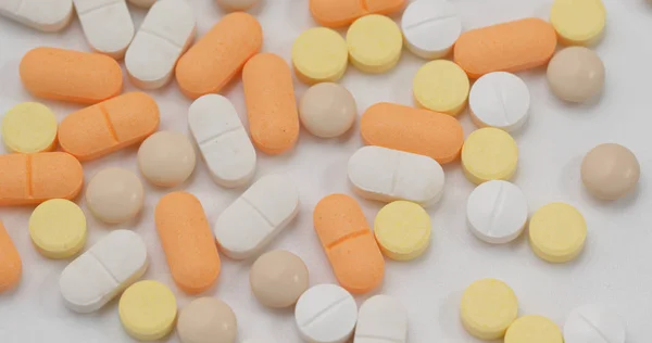 Stack Pillole Medicinali Vicino — Foto Stock