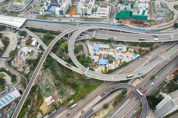 Choi Hung Hong Kong Março 2019 Vista Superior Tráfego Cidade — Fotografia de Stock