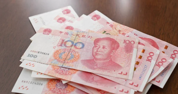 Billetes Rmb Chinos Primer Plano —  Fotos de Stock